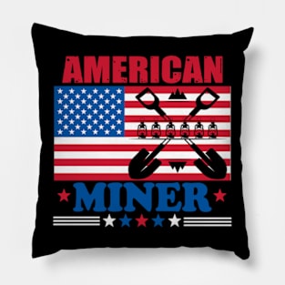 American Flag Miner Pillow