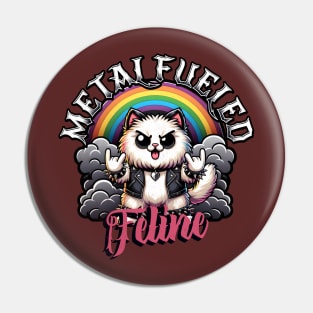 Cat Rock Rocker a Metal Fueled Feline Pin