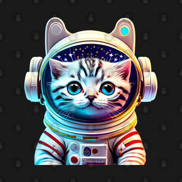 Kitten In Spacesuit in Deep Space by FrogAndToadsWorkshop