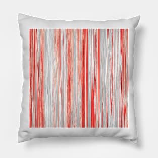 coral grey white pink striped pattern Pillow