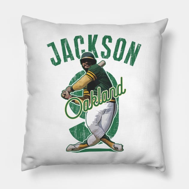 Reggie Jackson Oakland Arch Pillow by Jesse Gorrell