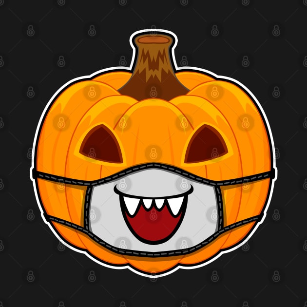 Happy Pumpkin Halloween with Smiling Mask by Prescillian Art