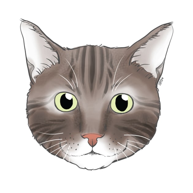 Tabby Cat Face by meownarchy