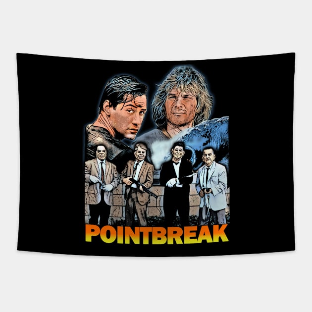 Point Break T-Shirt - Ride the Wave of Extreme Action Tapestry by Pixel Draws