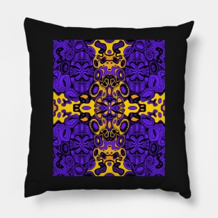 Miniature Aussie Tangle 13 Pattern in Purple and Gold Pillow