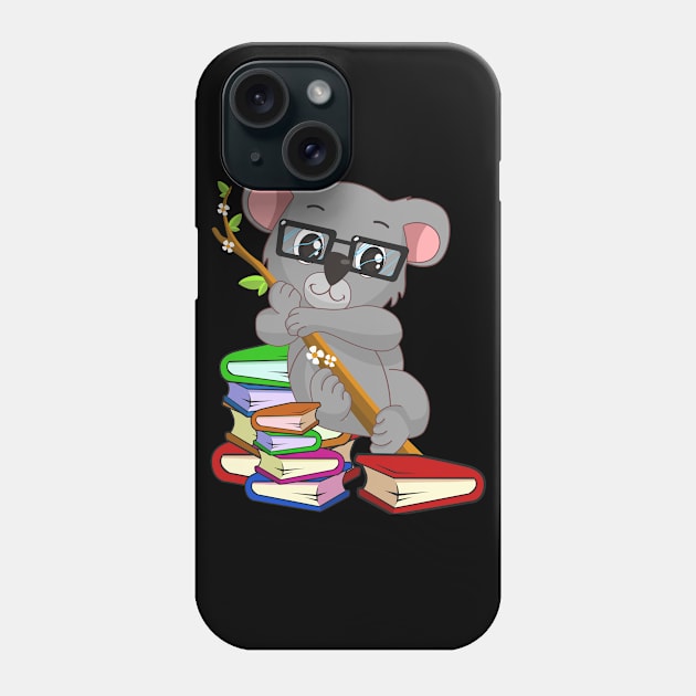 Chibi Anime Koala Bear Book Lover Phone Case by TheBeardComic
