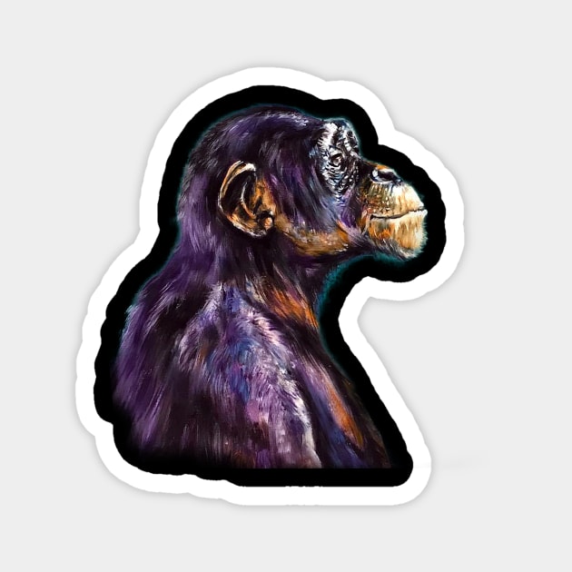 Chimp Magnet by garymcmullanart