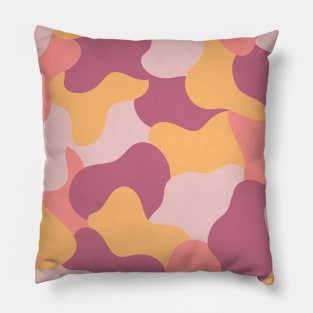 Colourful Blob Abstract Pattern in Light Red Pink and Orange Sticker Pillow