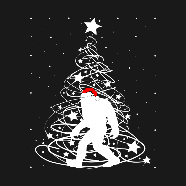 Bigfoot Santa Christmas Tree Shirt by Schoenberger Willard