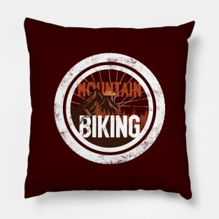 Mountain biking through the woods Pillow