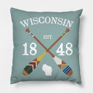 Paddle Wisconsin, WI Lake Life Painted Oars Pillow