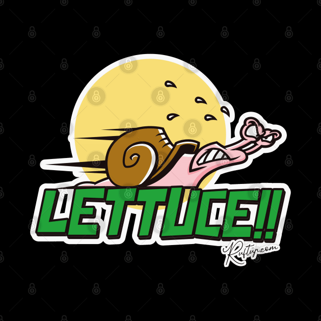 Comical Funny Lettuce The Racing Speed Snail by RuftupDesigns