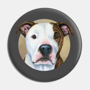 Brindle and White Pitbull Terrier Dog Pin