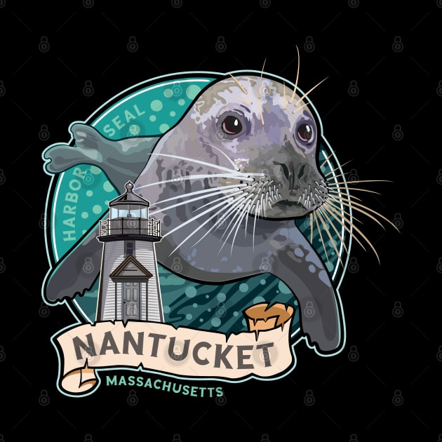 Harbor Seal Brant Point Lighthouse Nantucket Massachusetts by SuburbanCowboy