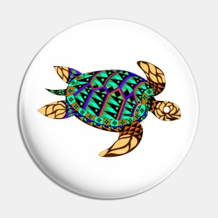 mexican caribbean carey turtle tortoise in ecopop floral colors Pin