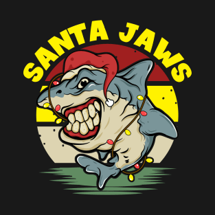 Santa Jaws Funny Family Shark Merry Sharkmas Christmas Gifts T-Shirt