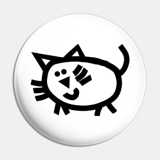 Cute Kitty Cat in Black Pin
