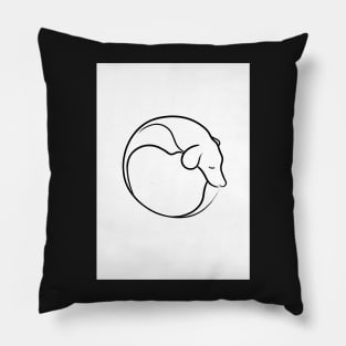 Sleeping Dog Line Drawing Pillow