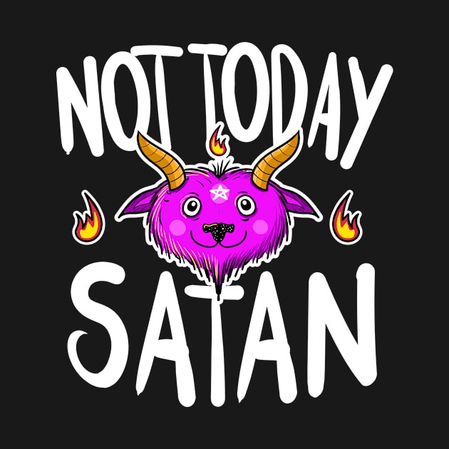 Not Today Satan Funny Atheist Baphomet Gift Idea by dconciente