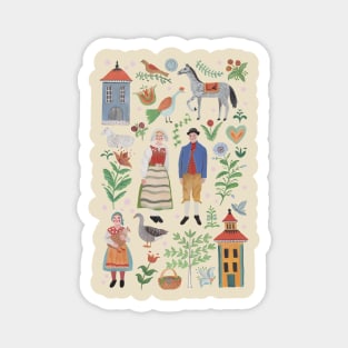 Swedish Folk Art Magnet