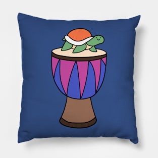 Little Turtle and Djembe Pillow