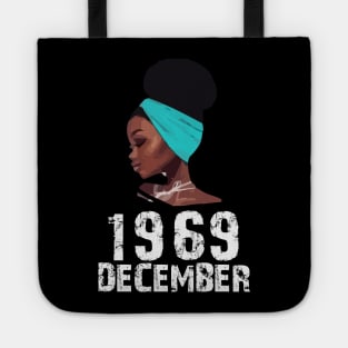 Queen Born in December 1969 51st Birthday Black Women Gift Tote