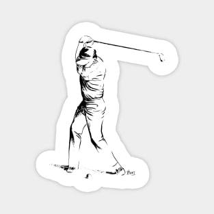 Illustration of a golf player in action. Magnet