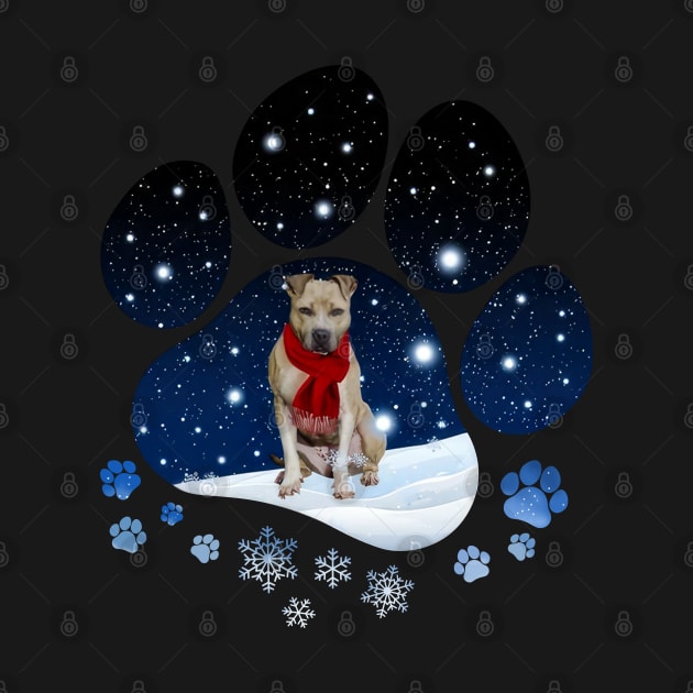 Snow Paw Pitbull Christmas Winter Holiday by TATTOO project