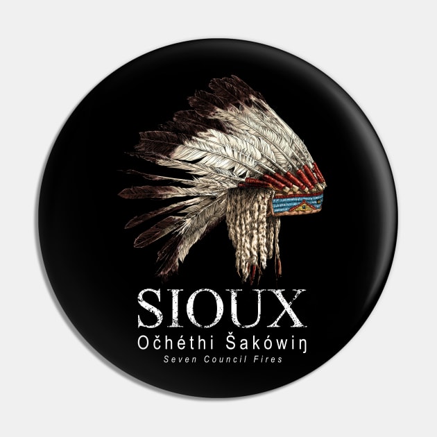 Sioux-Lakota,Dakota-War bonnet-Native American-Indian Pin by StabbedHeart