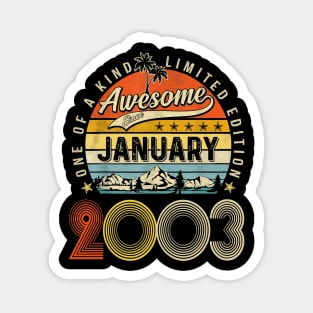 Awesome Since January 2003 Vintage 20th Birthday Magnet