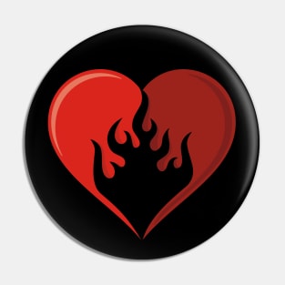 Flame Heart Icon Pin