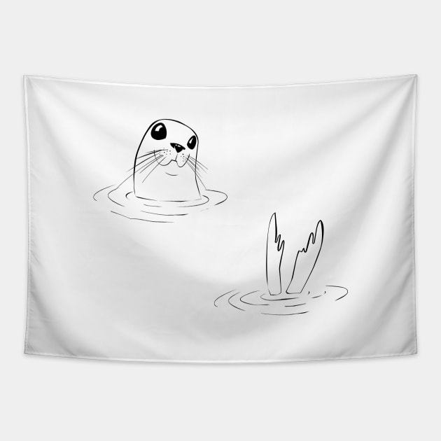 cute seal Tapestry by gh30rgh3