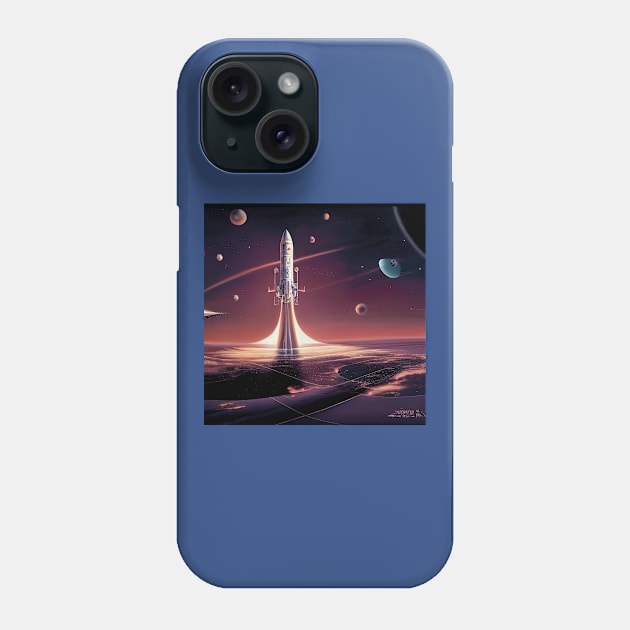 Interplanetary Spaceport Phone Case by Grassroots Green