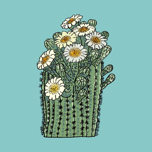 Arizona States Flower : Saguaro Cactus Blossom by Hanatist Studio