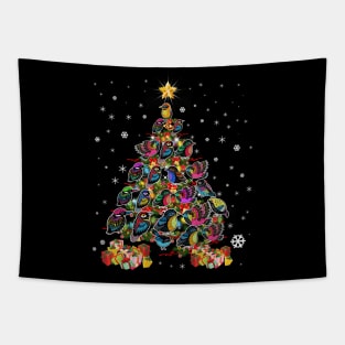 Birds Christmas Tree Tapestry