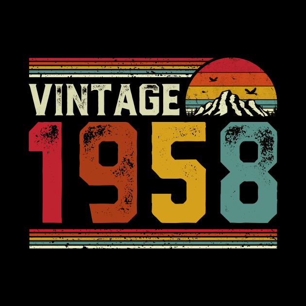 Vintage 1958 Birthday Gift Retro Style by Foatui