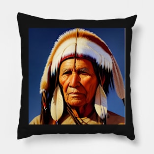 Portrait of American Plains Indian Pillow