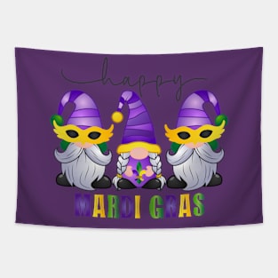 Mardi Gras Gnomes Trio Tapestry