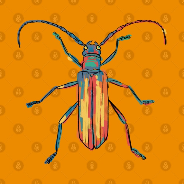 Multicolor longhorn beetle by kobyakov