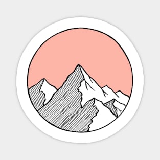 Pink Mountains Magnet