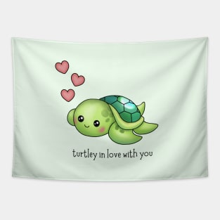 Turtley in love with you - cute turtle pun! Tapestry