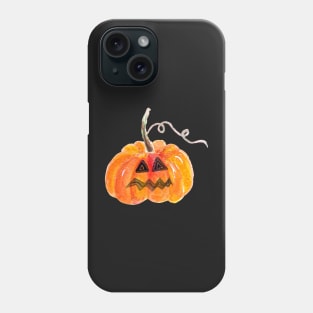 Halloween Jack-o-Lantern, Watercolor Pumpkin, Spooky Pumpkin Phone Case