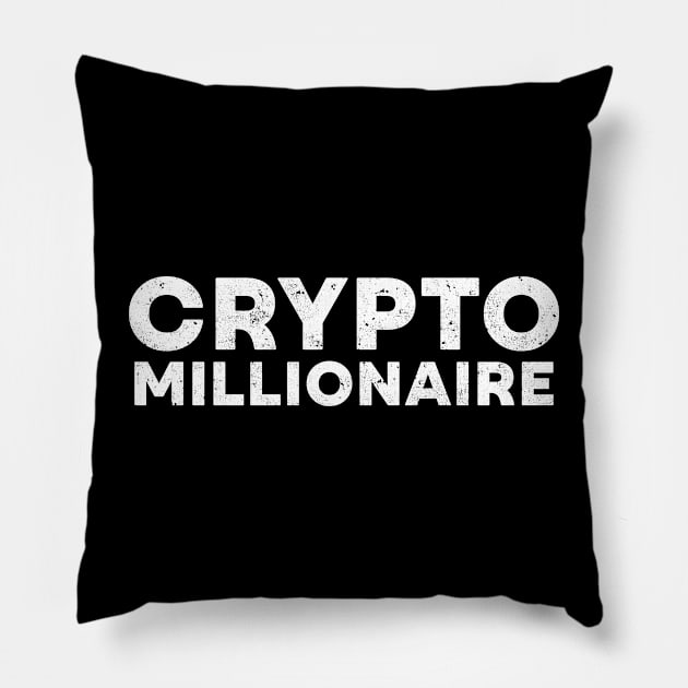 Crypto Millionaire Vintage Pillow by CryptoHunter