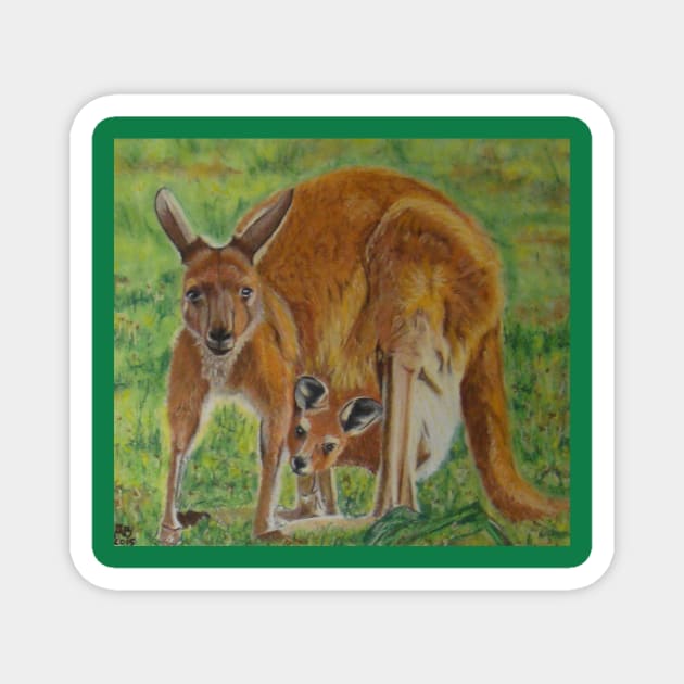 Mum and Joey Kangaroos Magnet by angipangi7