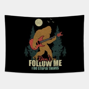 sasquatch Bigfoot Guitar Tree Tapestry