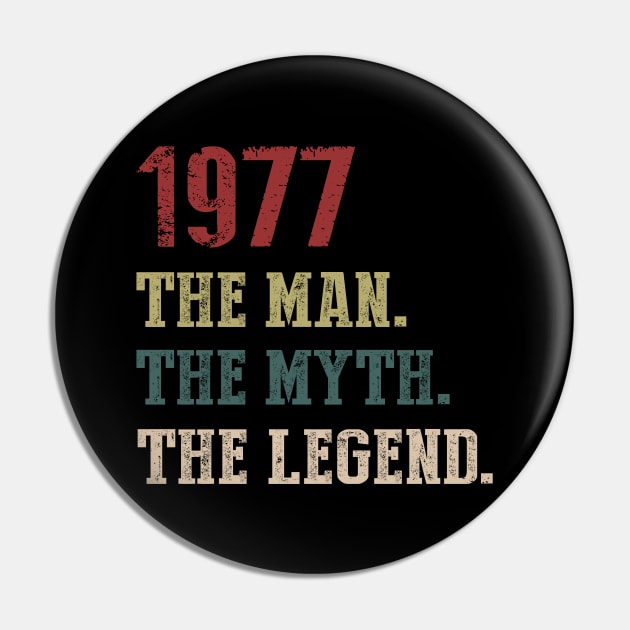 Vintage 1977 The Man The Myth The Legend Gift 43rd Birthday Pin by Foatui