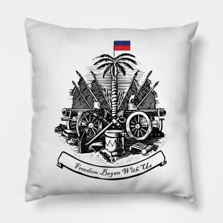 Freedom Began With Us Haitian Flag Day Independence 2023 Pillow