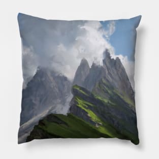 Mountain and clouds Pillow