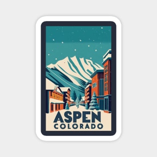 A Vintage Travel Poster of Aspen - Colorado - US Magnet