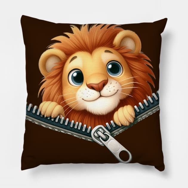 Cute Lion Pillow by katalinaziz